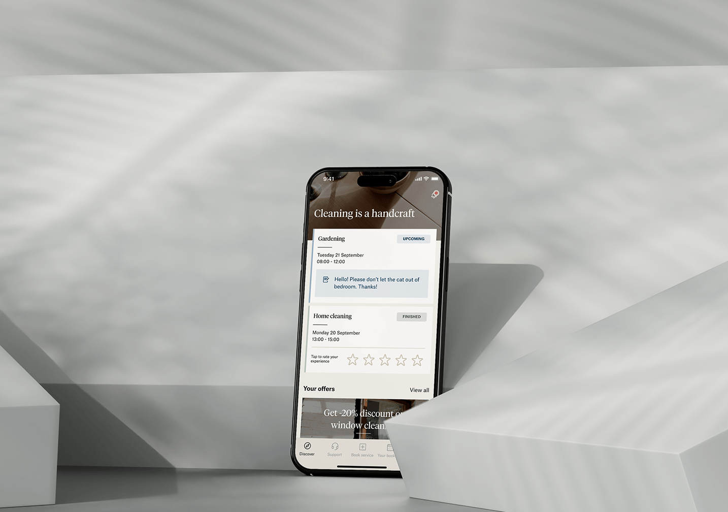 Cleaning subscription mobile app