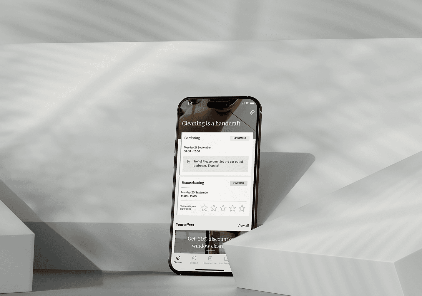 Cleaning subscription mobile app