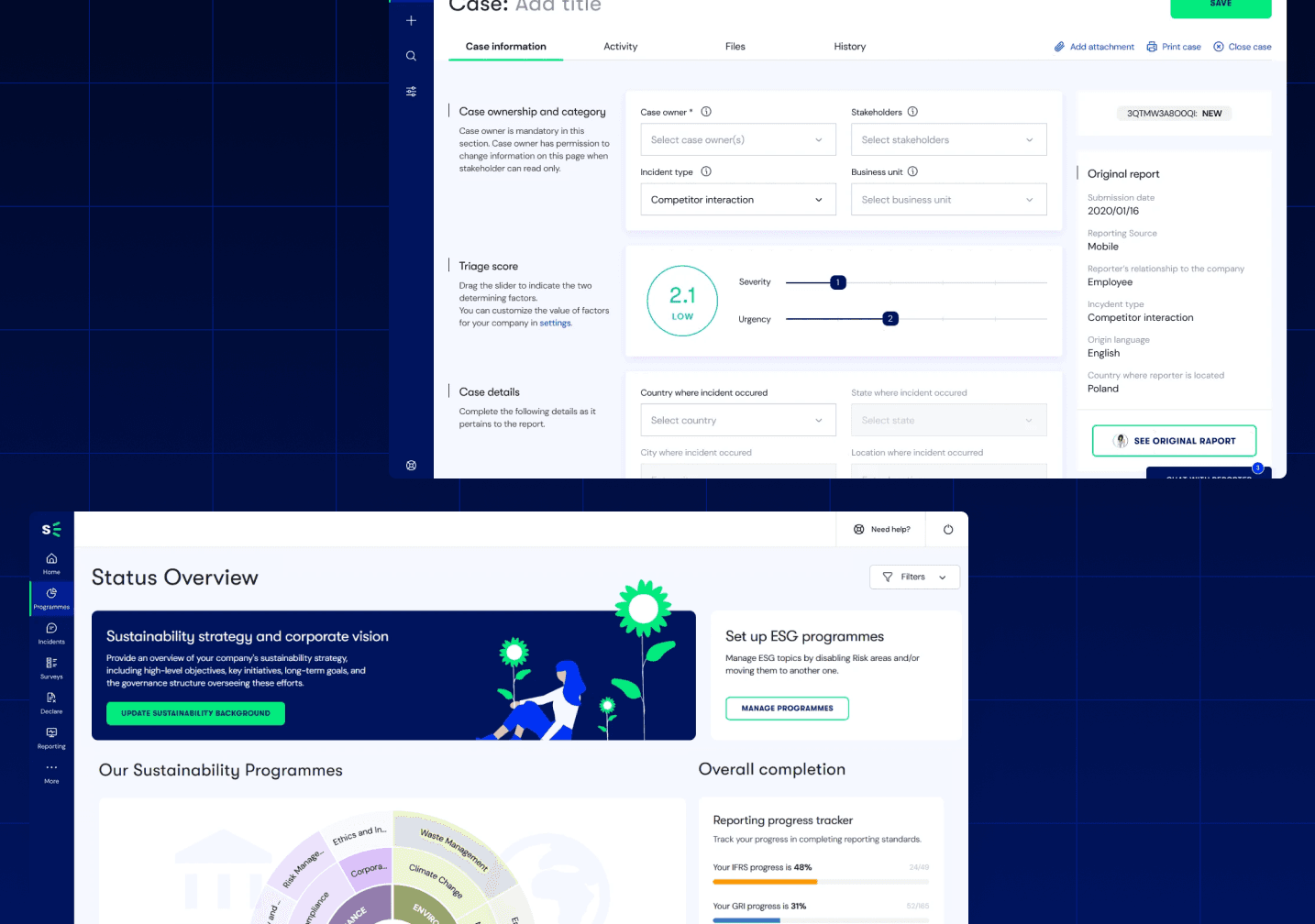 sustainability management and reporting platform